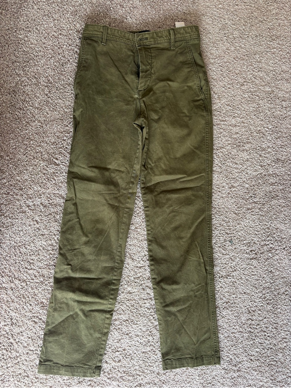Banana Republic Olive Green Straight-Leg Trousers